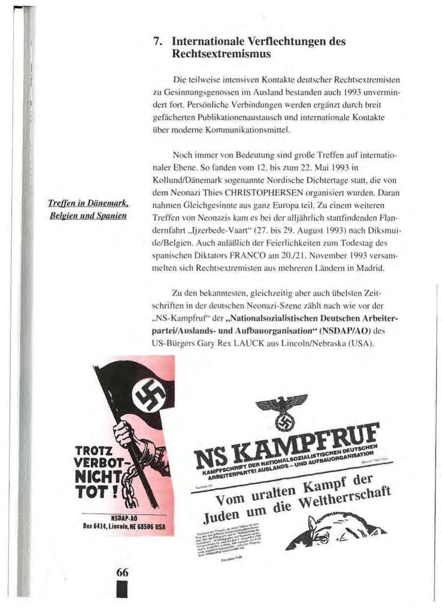 Seite 70 des Verfassungsschutzbericht 1993 Baden-Württemberg
