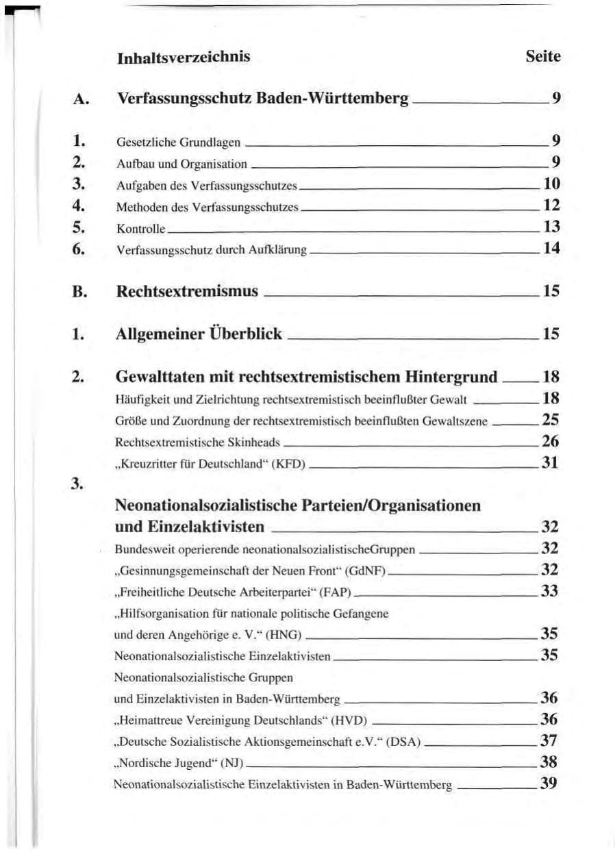Seite 8 des Verfassungsschutzbericht 1993 Baden-Württemberg