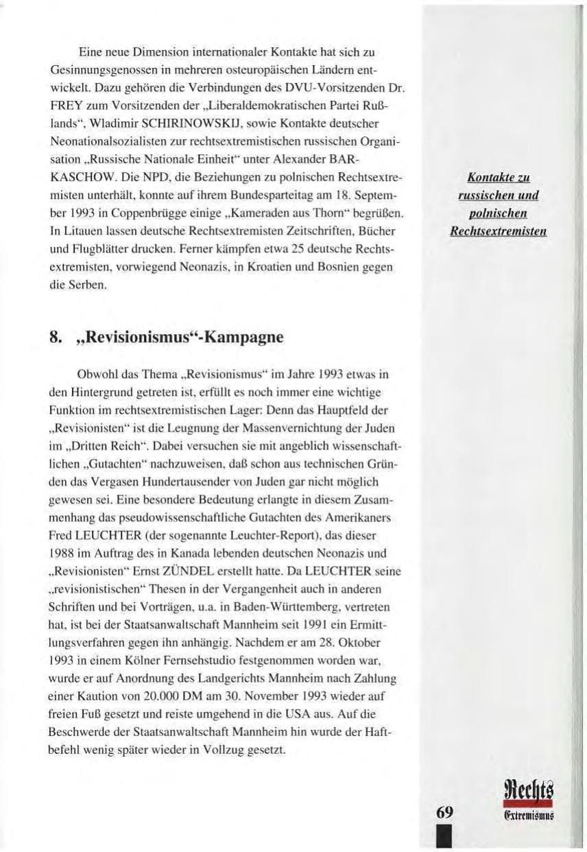 Seite 73 des Verfassungsschutzbericht 1993 Baden-Württemberg