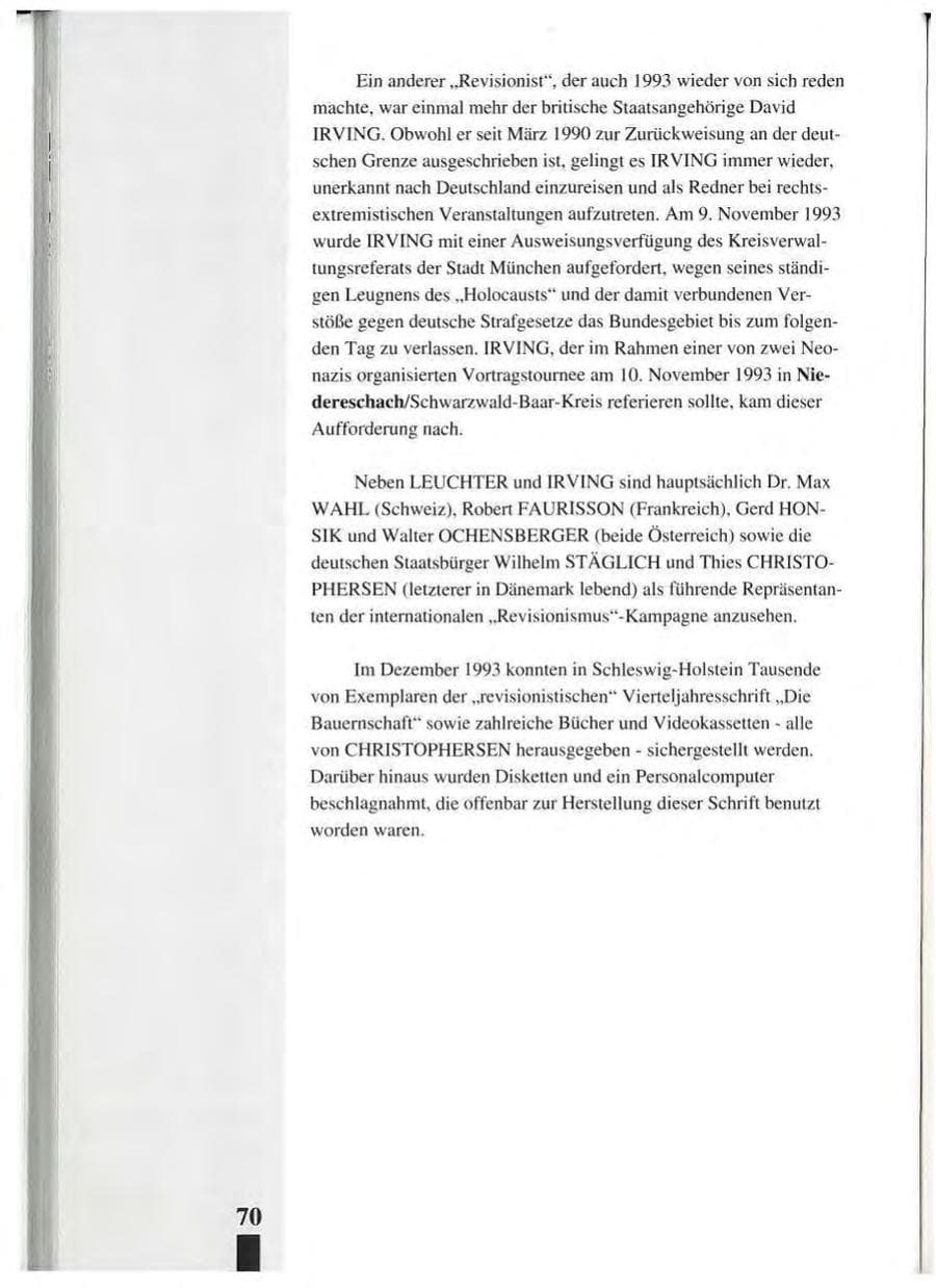 Seite 74 des Verfassungsschutzbericht 1993 Baden-Württemberg