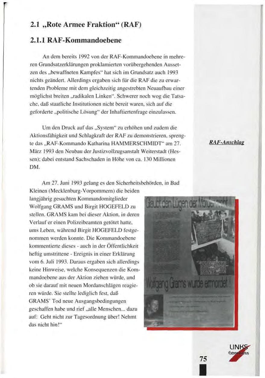 Seite 79 des Verfassungsschutzbericht 1993 Baden-Württemberg