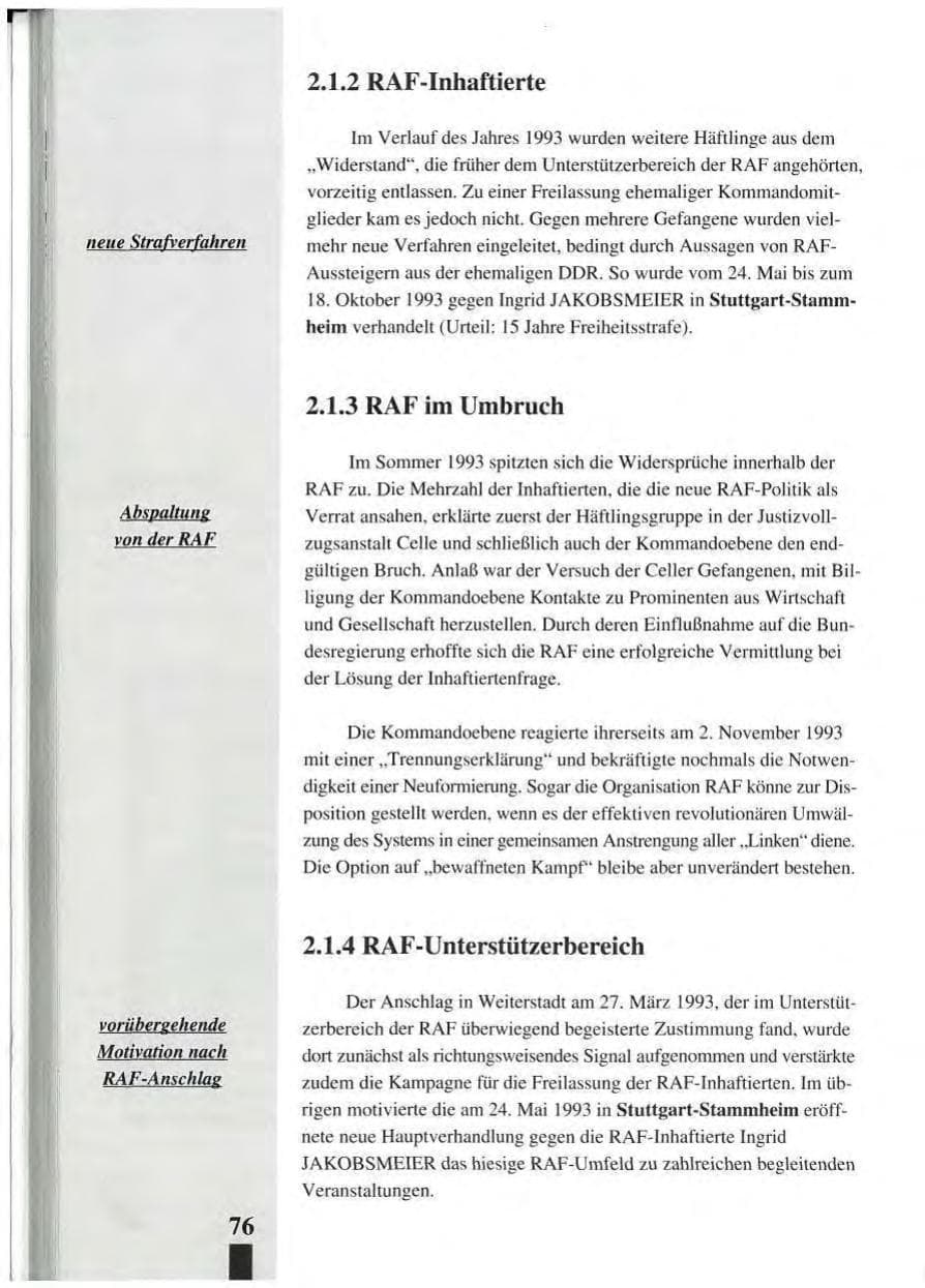 Seite 80 des Verfassungsschutzbericht 1993 Baden-Württemberg
