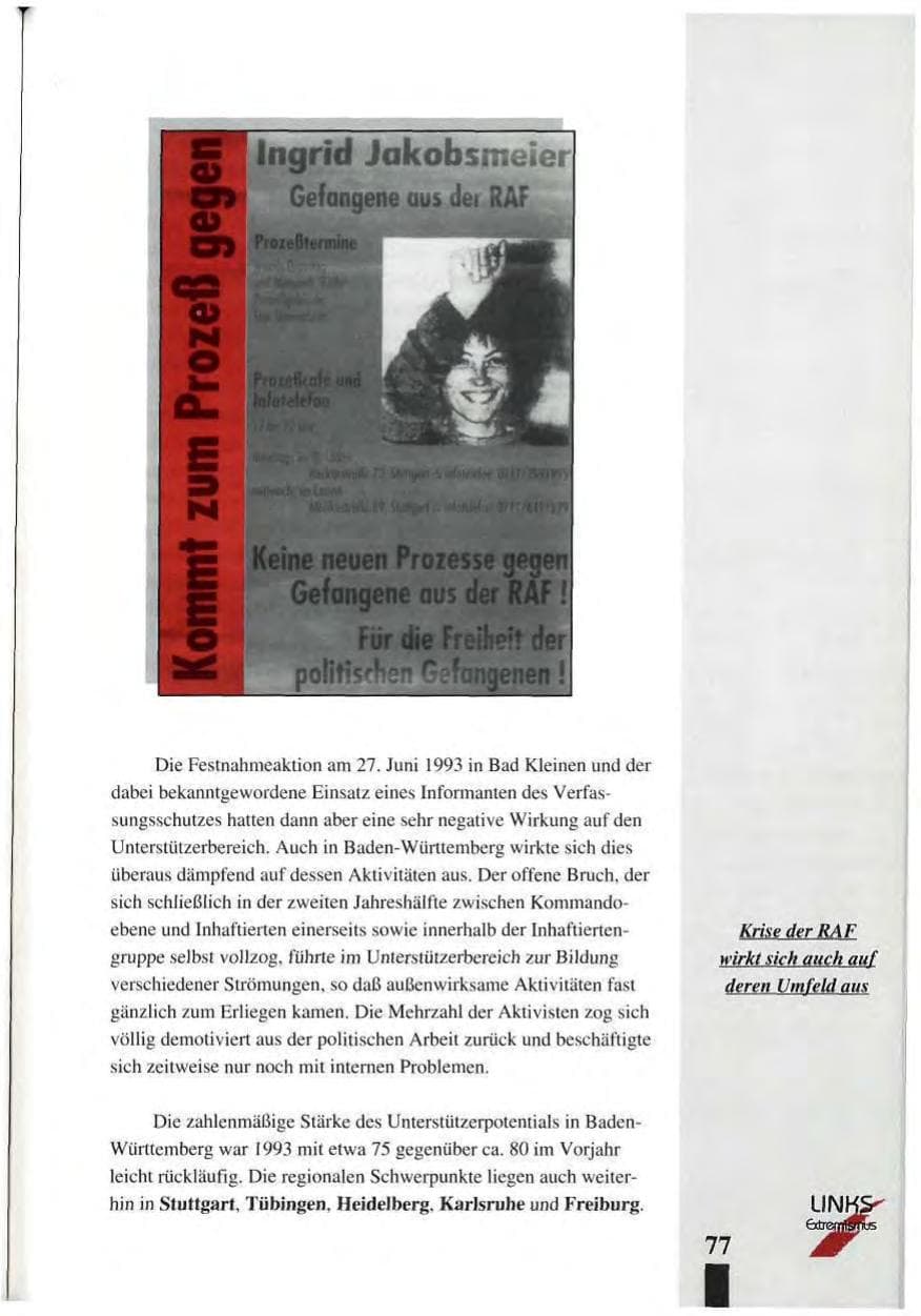 Seite 81 des Verfassungsschutzbericht 1993 Baden-Württemberg