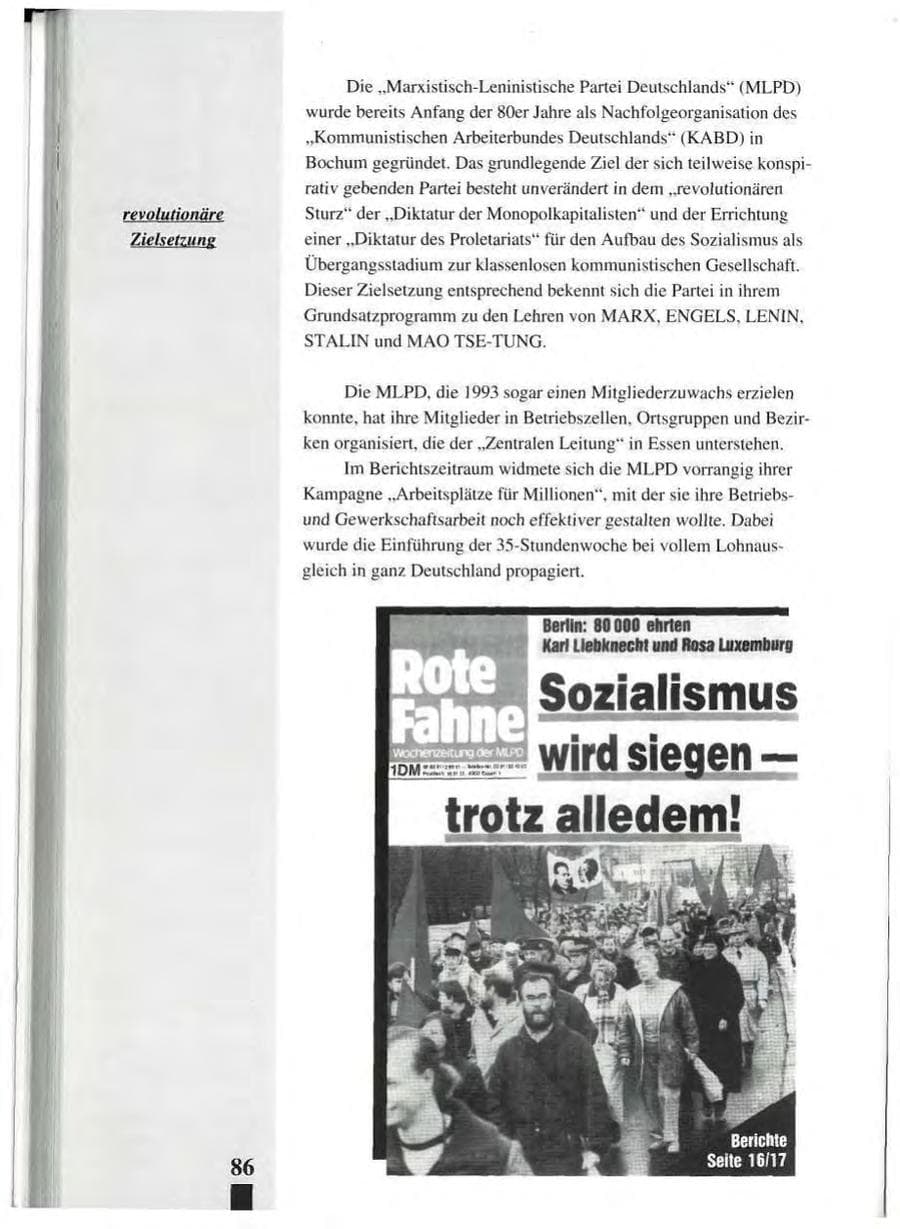 Seite 90 des Verfassungsschutzbericht 1993 Baden-Württemberg