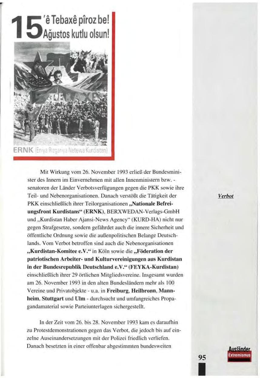 Seite 99 des Verfassungsschutzbericht 1993 Baden-Württemberg