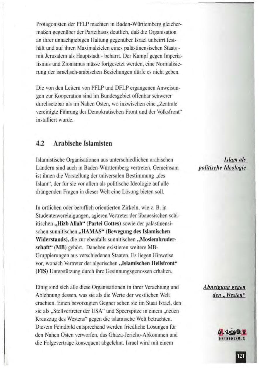Seite 125 des Verfassungsschutzbericht 1994 Baden-Württemberg