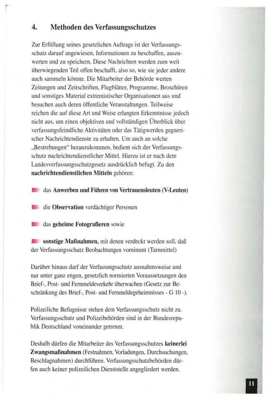 Seite 15 des Verfassungsschutzbericht 1994 Baden-Württemberg