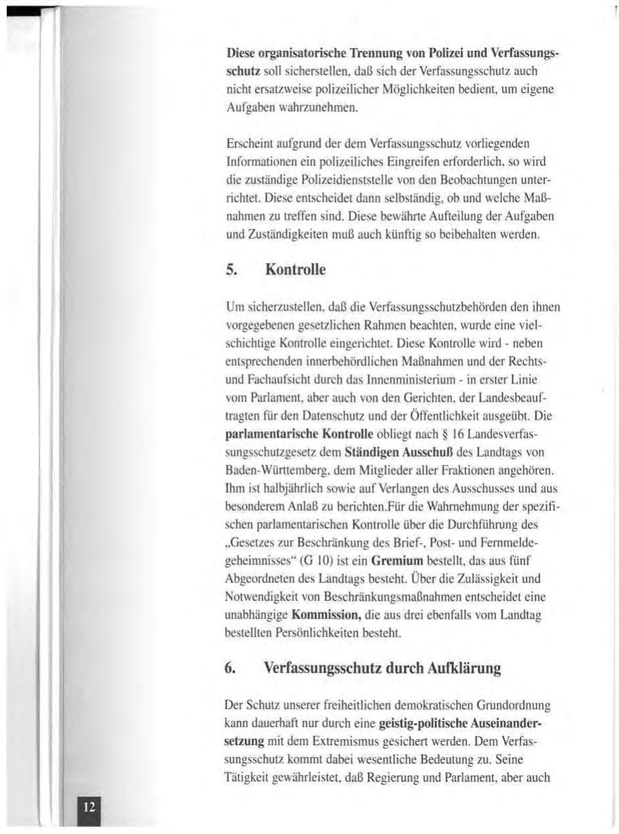 Seite 16 des Verfassungsschutzbericht 1994 Baden-Württemberg