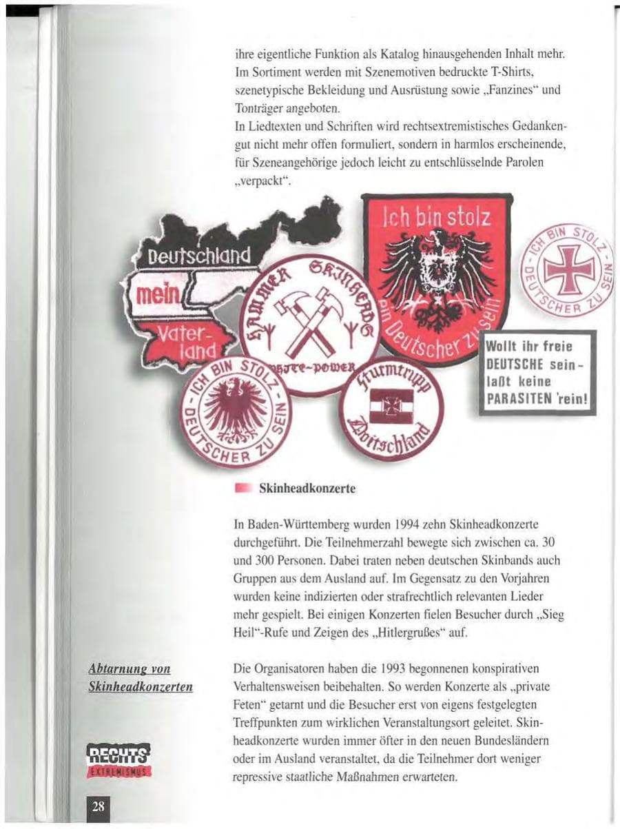 Seite 32 des Verfassungsschutzbericht 1994 Baden-Württemberg