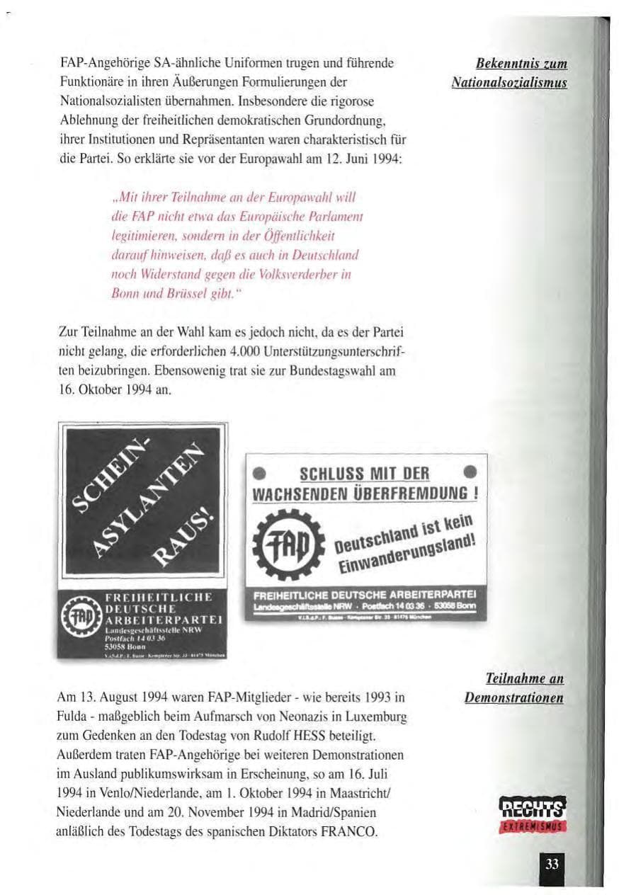 Seite 37 des Verfassungsschutzbericht 1994 Baden-Württemberg