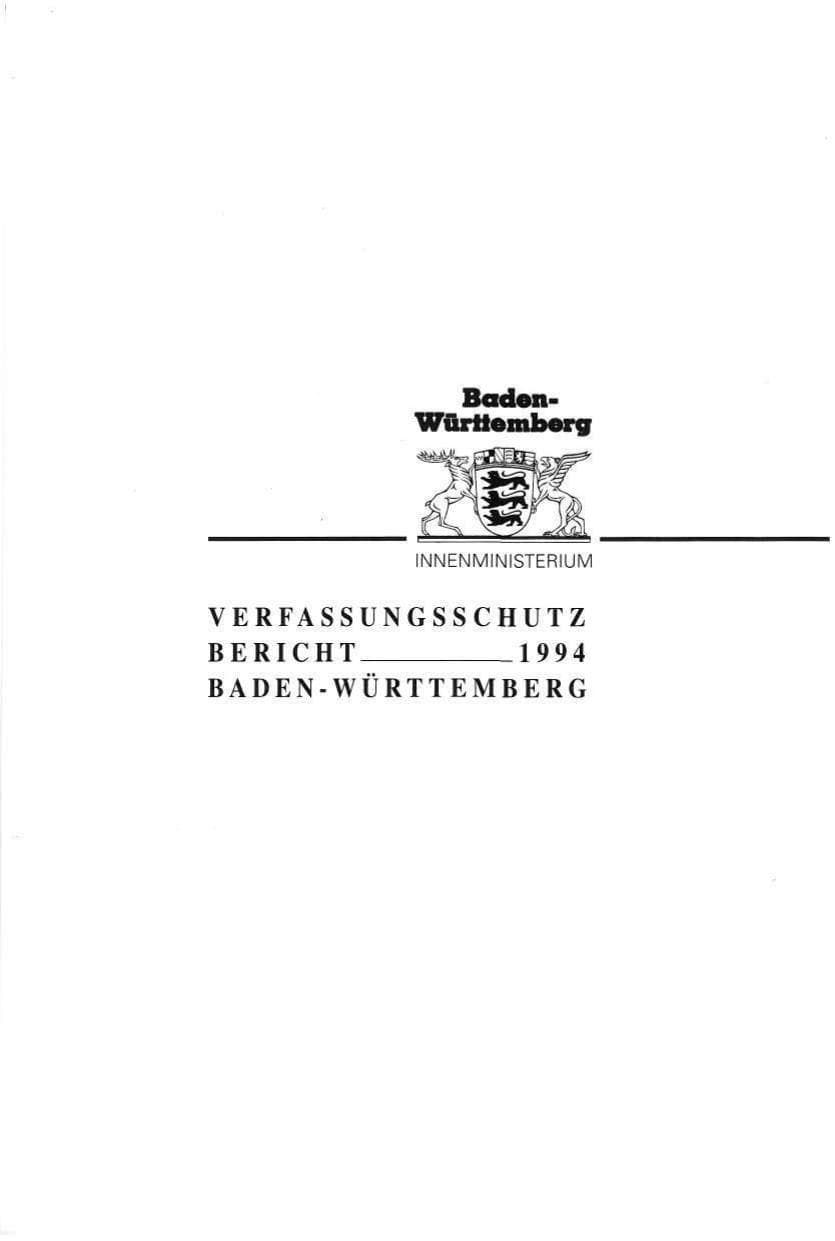Seite 5 des Verfassungsschutzbericht 1994 Baden-Württemberg