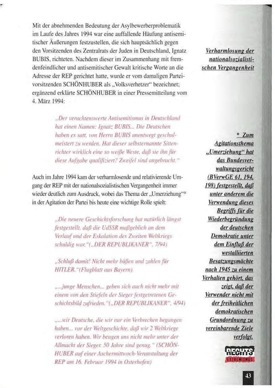 Seite 47 des Verfassungsschutzbericht 1994 Baden-Württemberg