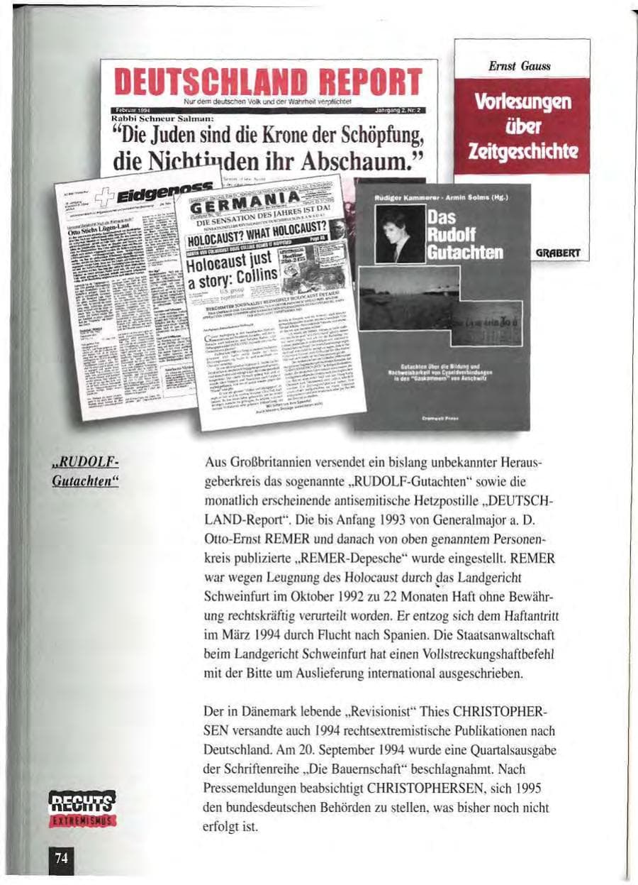 Seite 78 des Verfassungsschutzbericht 1994 Baden-Württemberg