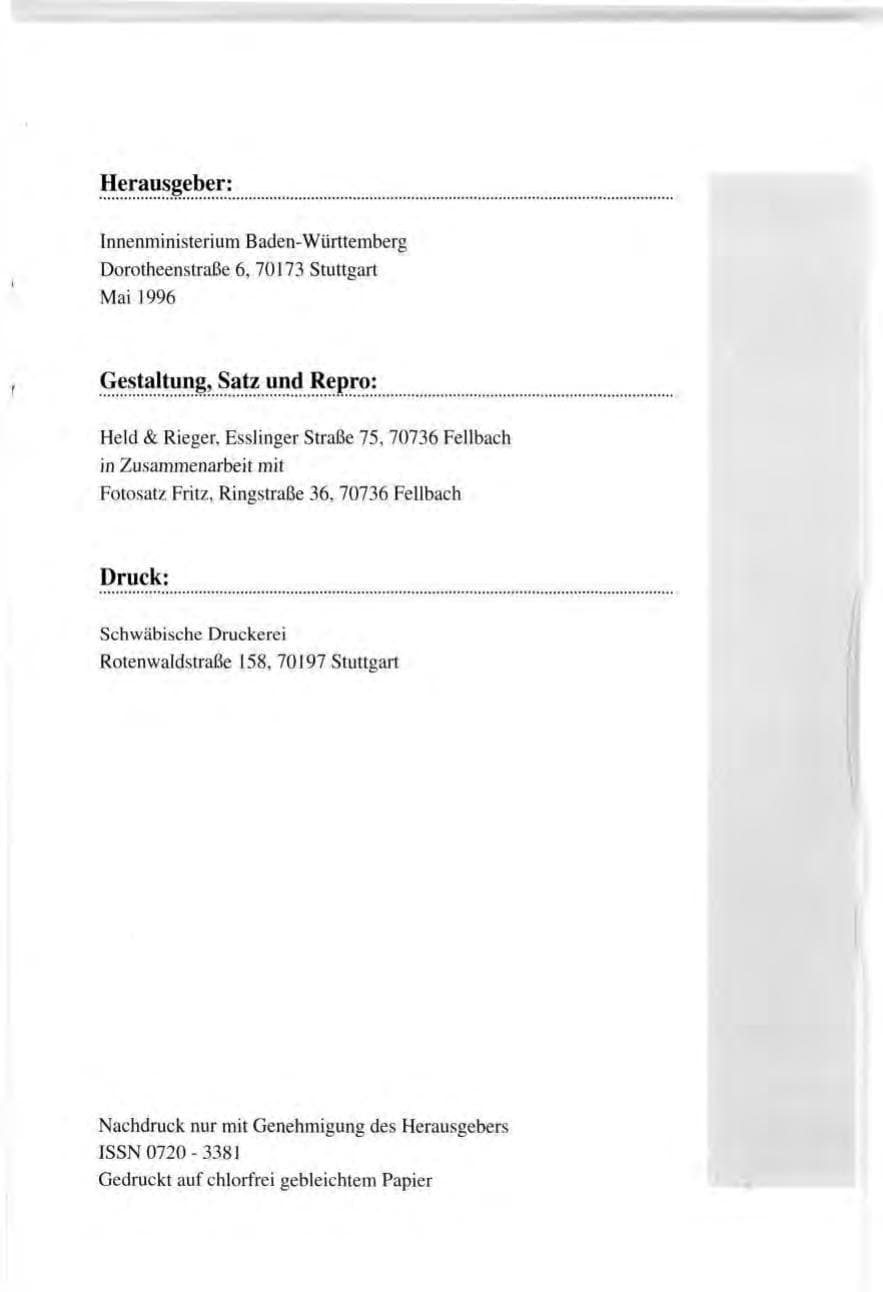 Seite 2 des Verfassungsschutzbericht 1995 Baden-Württemberg