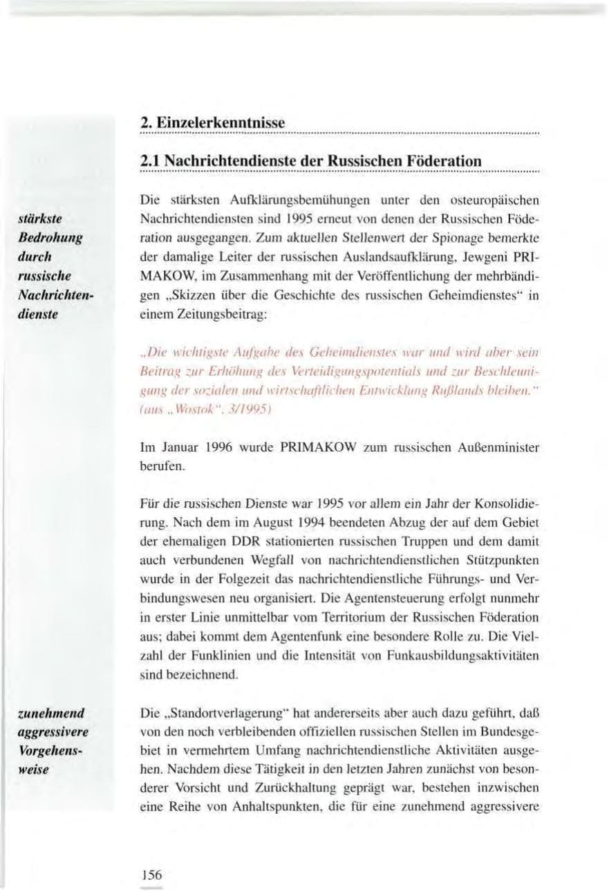 Seite 156 des Verfassungsschutzbericht 1995 Baden-Württemberg