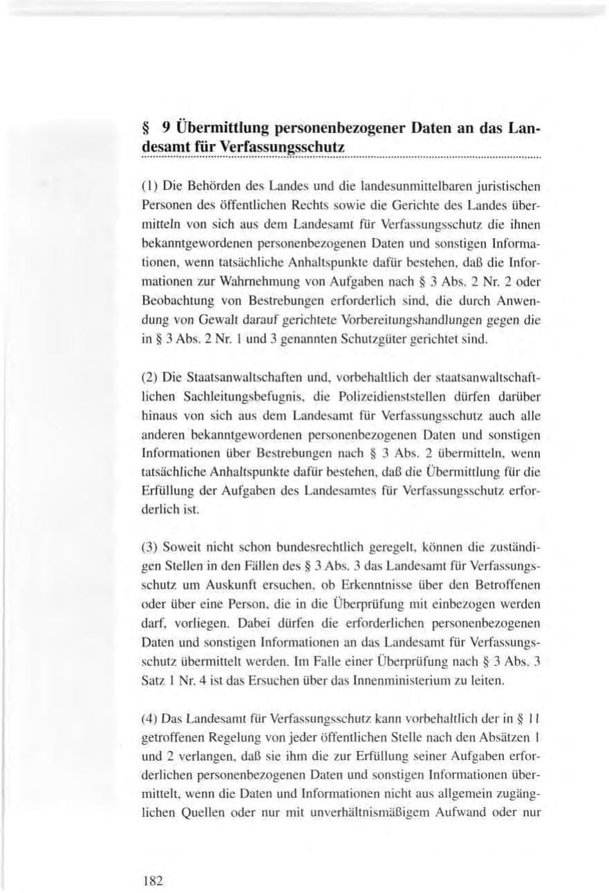 Seite 182 des Verfassungsschutzbericht 1995 Baden-Württemberg