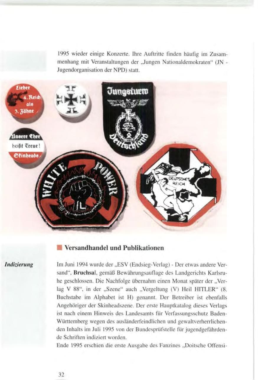 Seite 32 des Verfassungsschutzbericht 1995 Baden-Württemberg