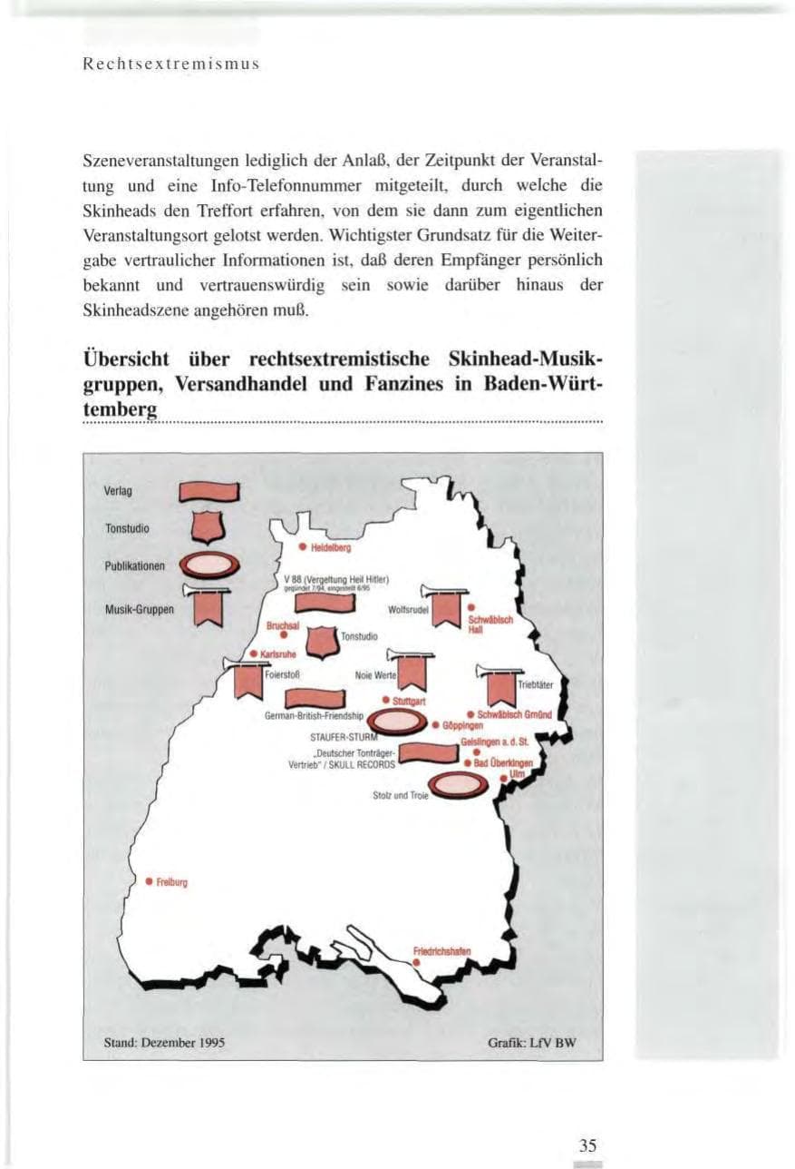 Seite 35 des Verfassungsschutzbericht 1995 Baden-Württemberg