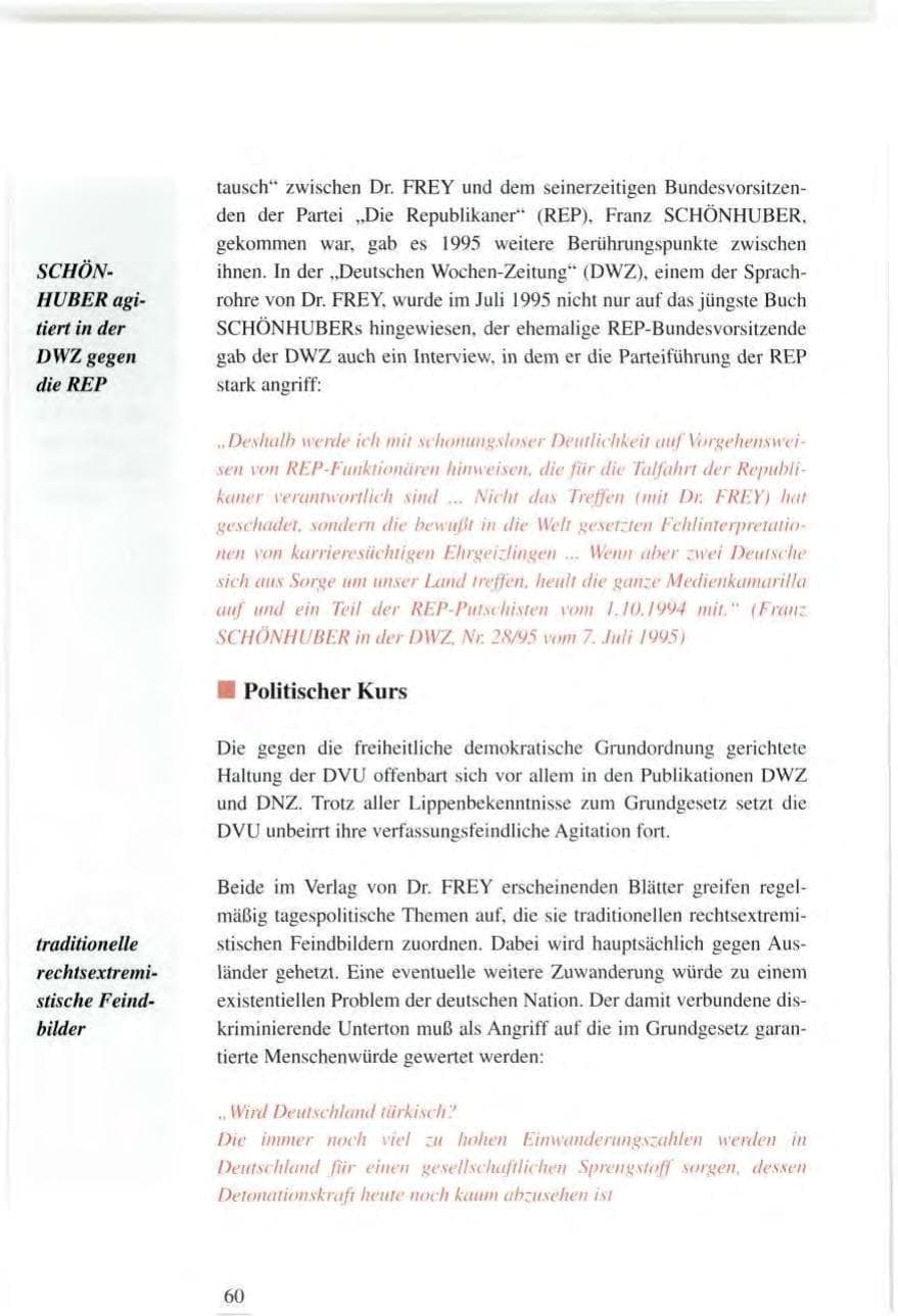 Seite 60 des Verfassungsschutzbericht 1995 Baden-Württemberg