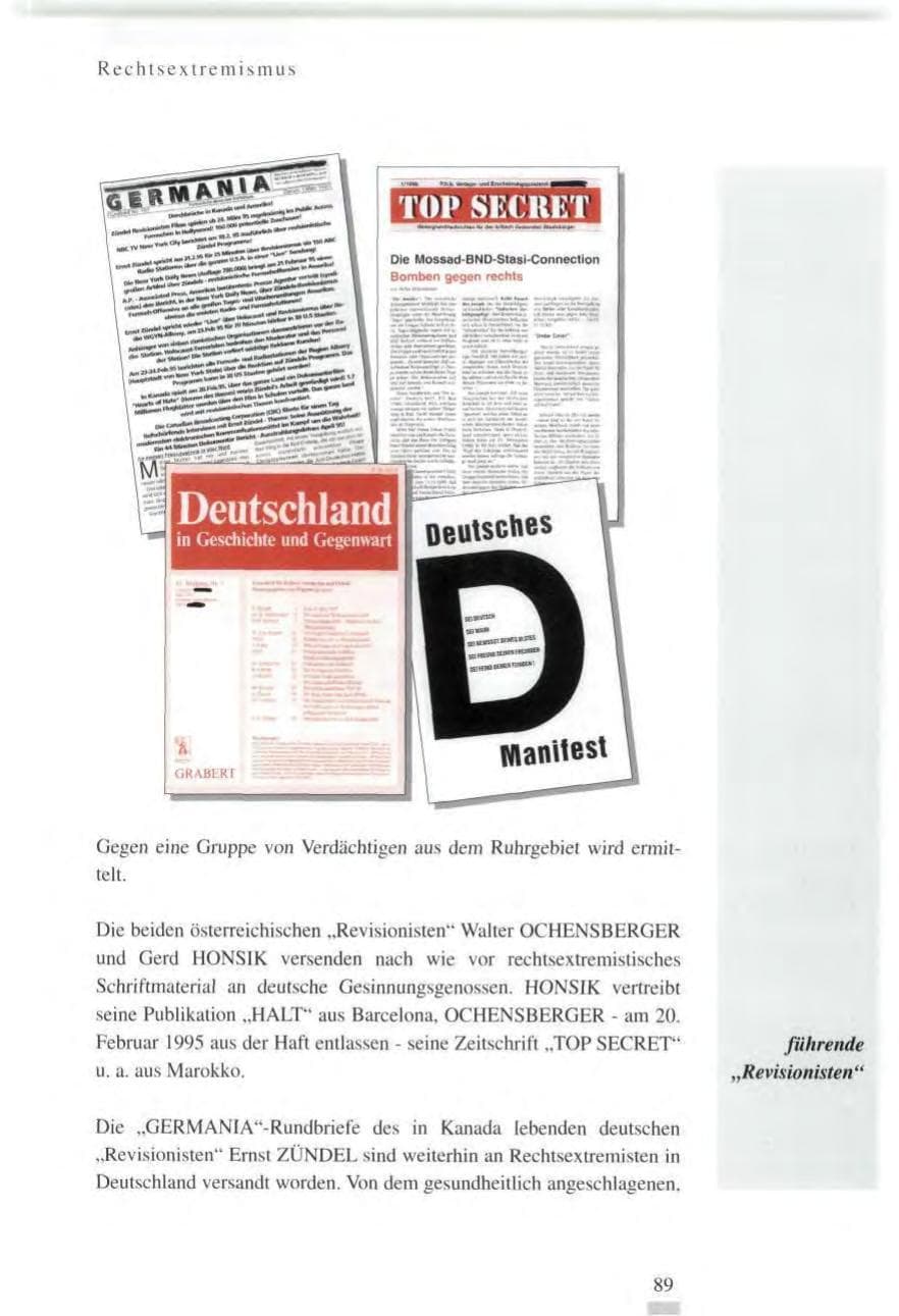 Seite 89 des Verfassungsschutzbericht 1995 Baden-Württemberg