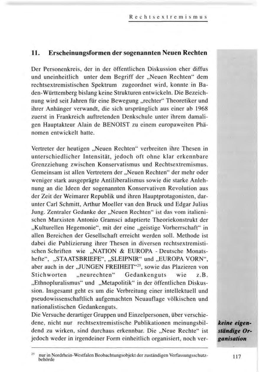 Seite 117 des Verfassungsschutzbericht 1996 Baden-Württemberg
