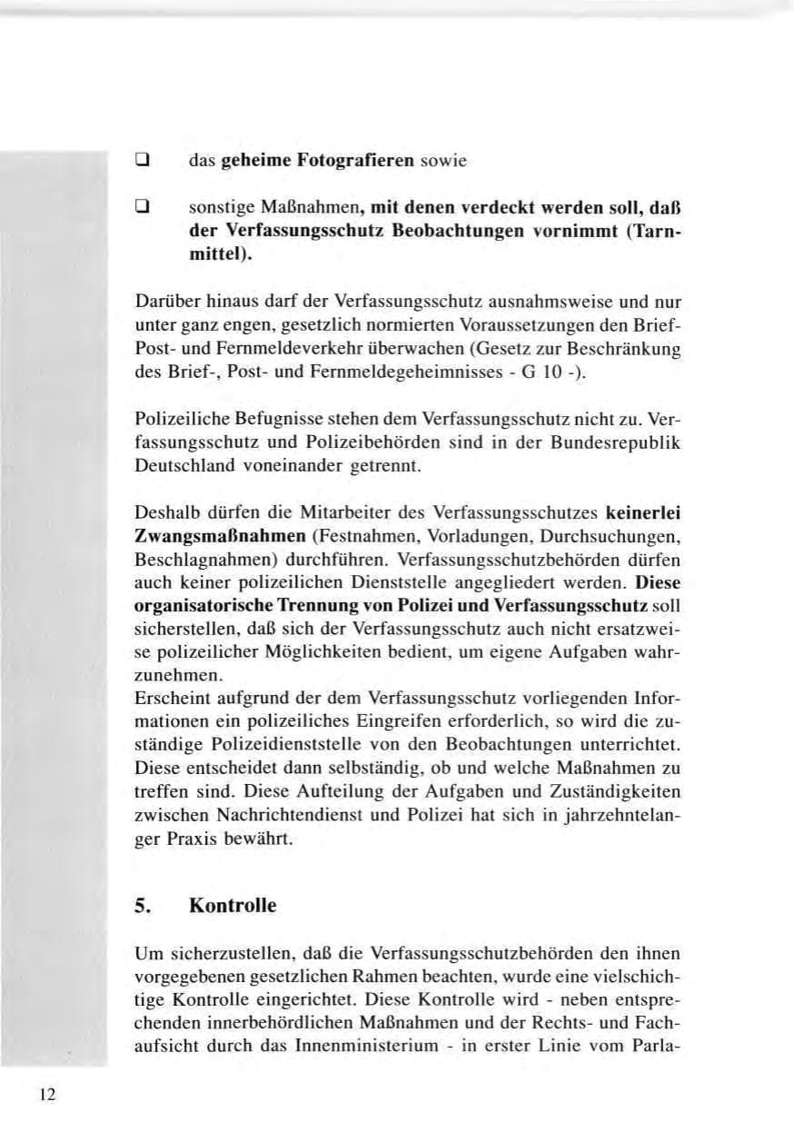 Seite 13 des Verfassungsschutzbericht 1996 Baden-Württemberg