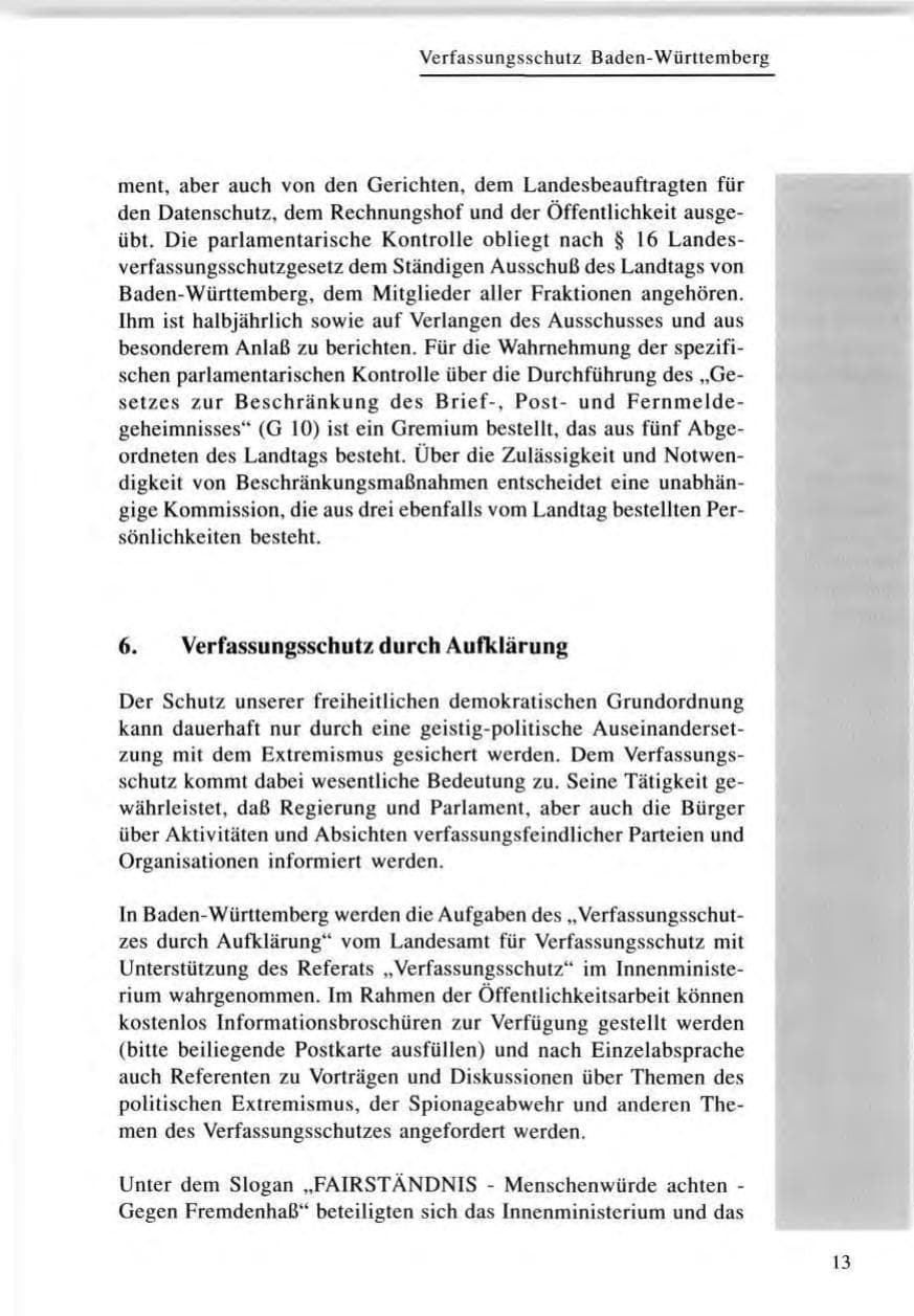 Seite 14 des Verfassungsschutzbericht 1996 Baden-Württemberg