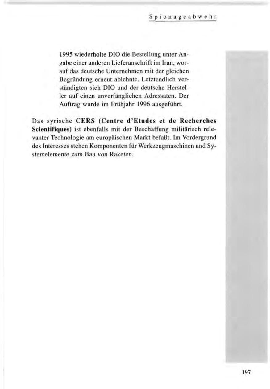 Seite 197 des Verfassungsschutzbericht 1996 Baden-Württemberg