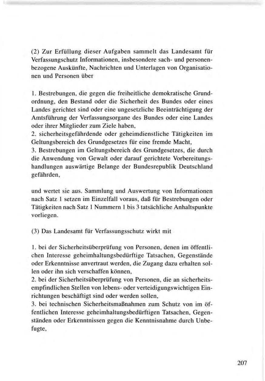 Seite 207 des Verfassungsschutzbericht 1996 Baden-Württemberg