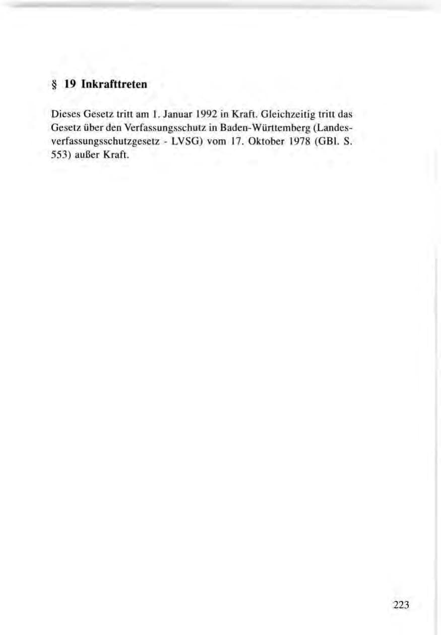 Seite 223 des Verfassungsschutzbericht 1996 Baden-Württemberg