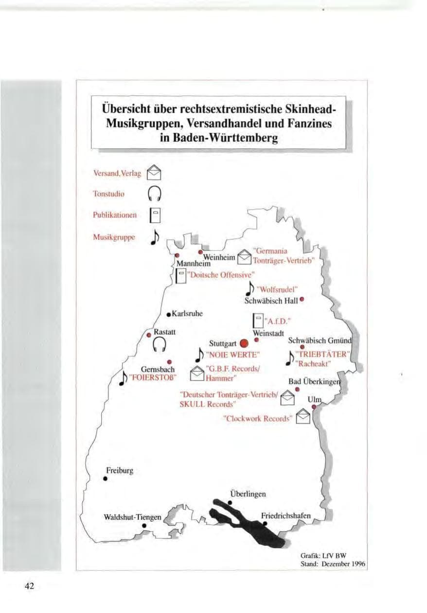 Seite 42 des Verfassungsschutzbericht 1996 Baden-Württemberg