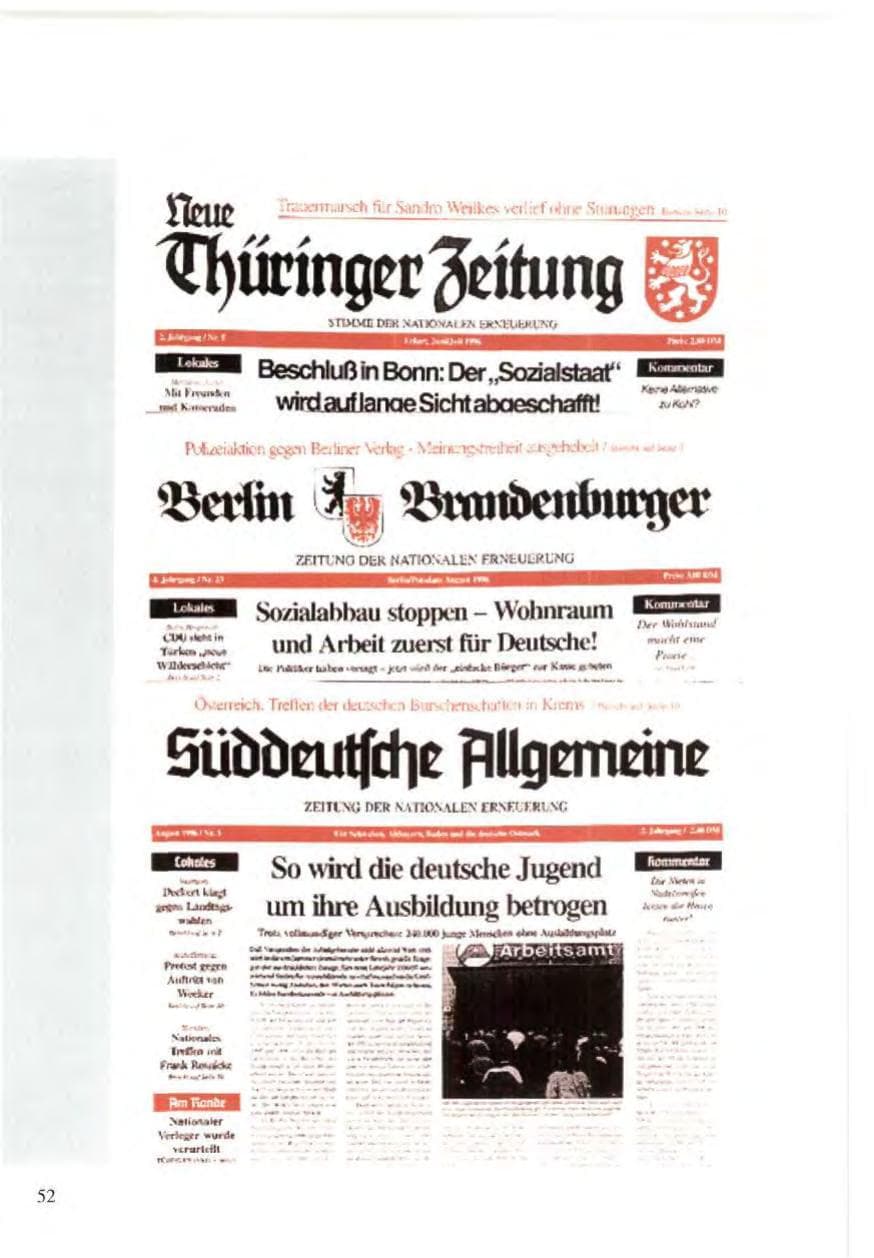 Seite 52 des Verfassungsschutzbericht 1996 Baden-Württemberg