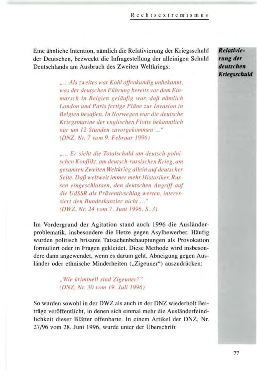 Seite 77 des Verfassungsschutzbericht 1996 Baden-Württemberg