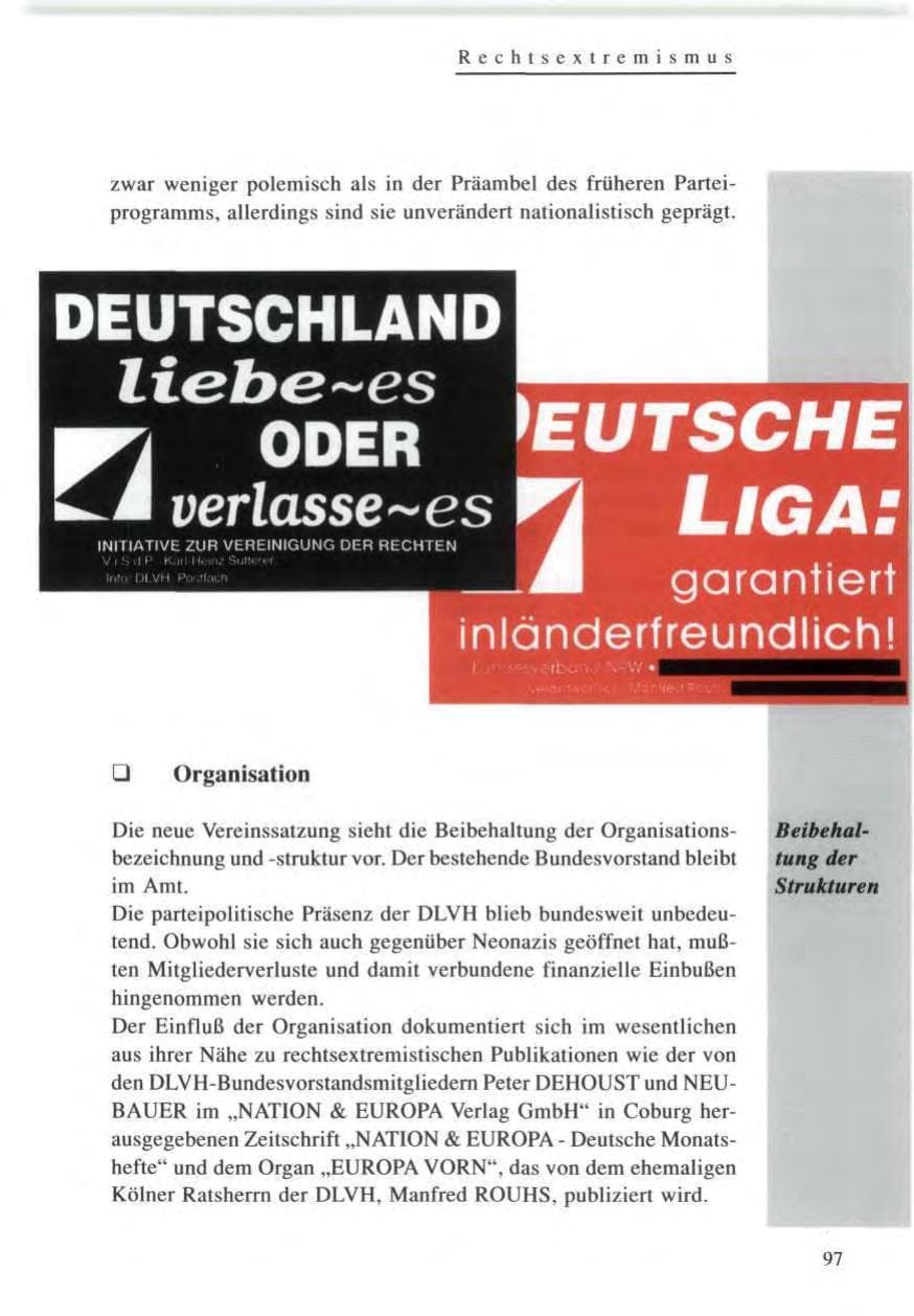Seite 97 des Verfassungsschutzbericht 1996 Baden-Württemberg