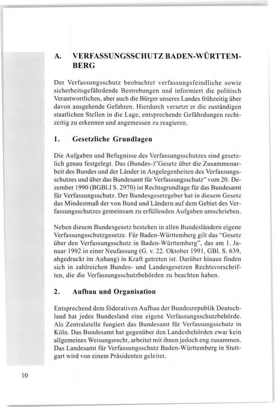 Seite 12 des Verfassungsschutzbericht 1997 Baden-Württemberg