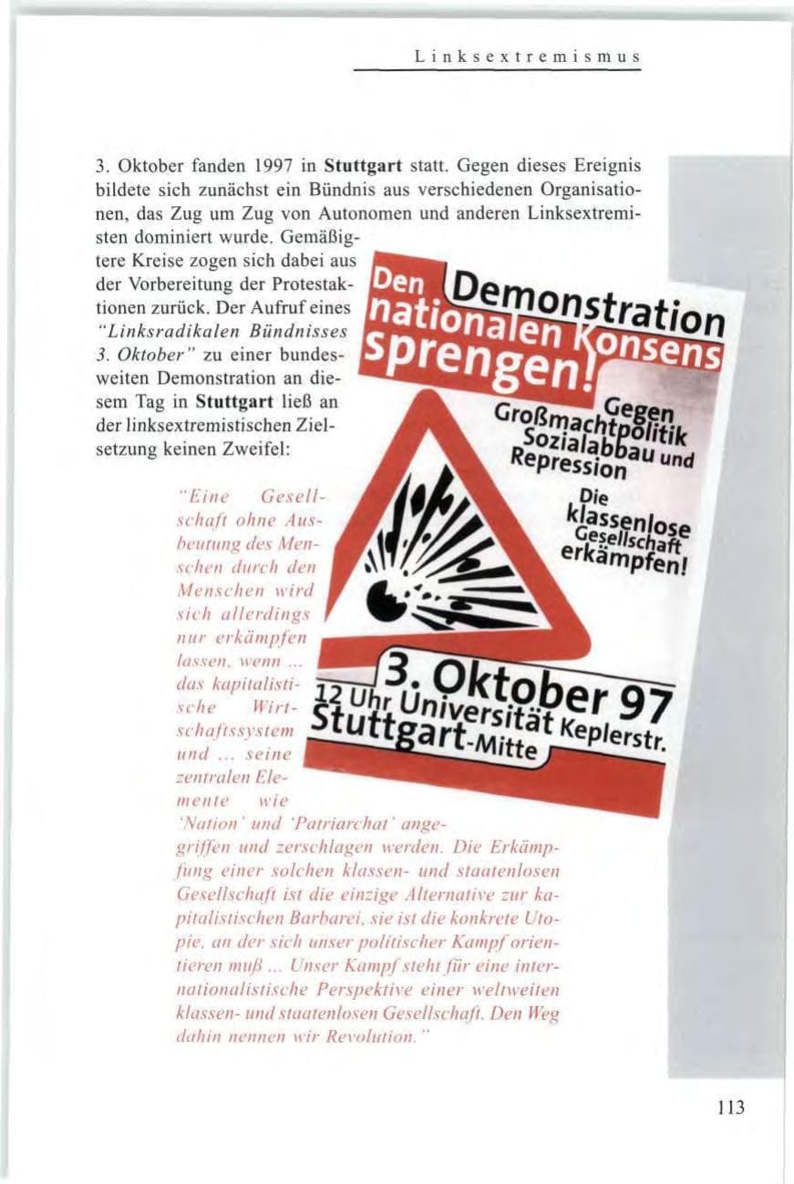Seite 115 des Verfassungsschutzbericht 1997 Baden-Württemberg