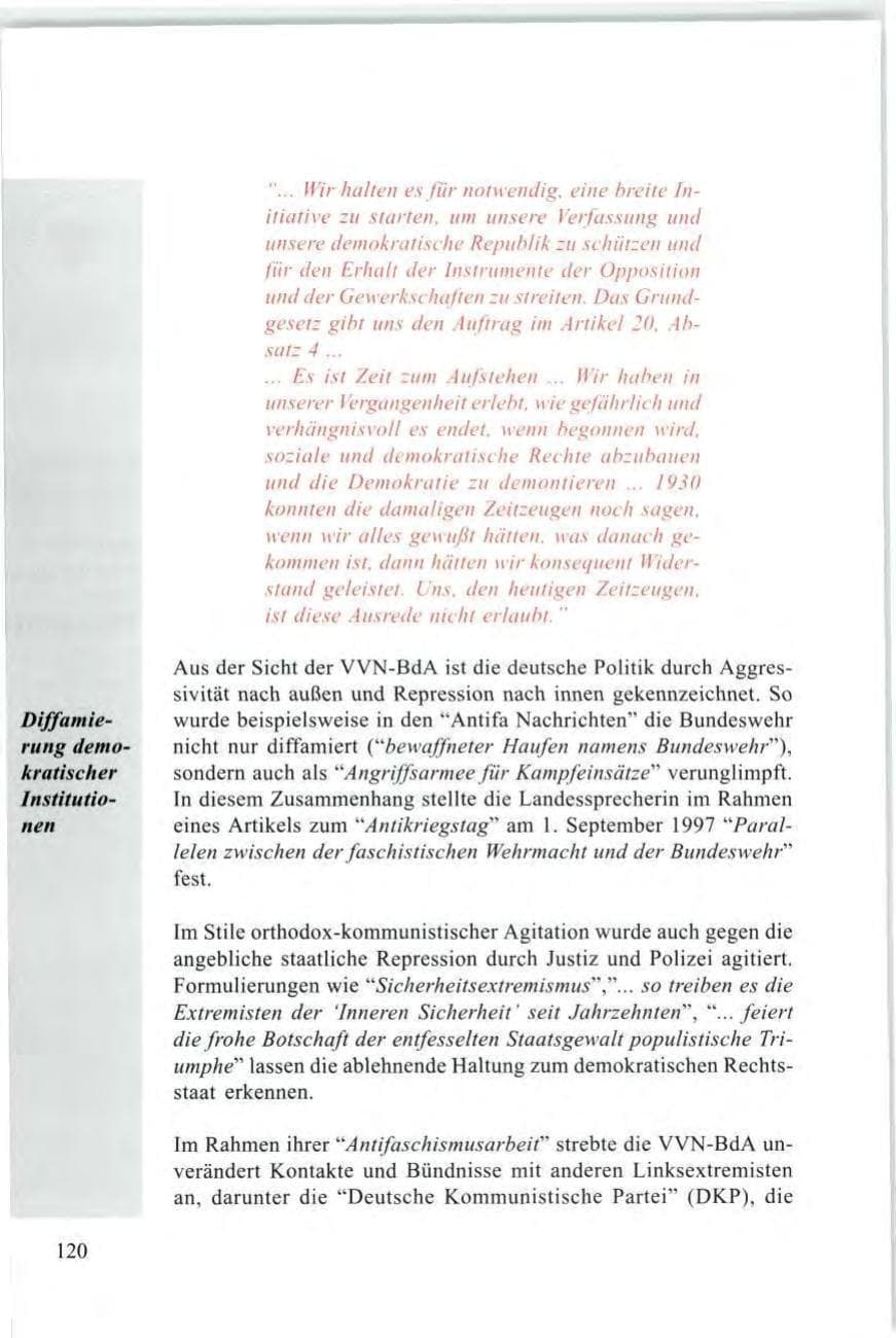 Seite 122 des Verfassungsschutzbericht 1997 Baden-Württemberg