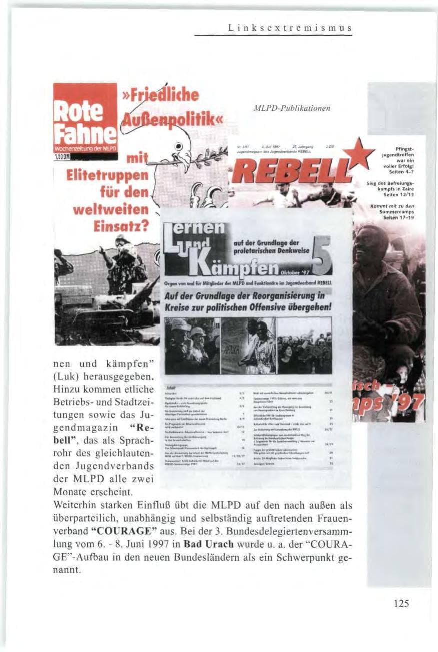 Seite 127 des Verfassungsschutzbericht 1997 Baden-Württemberg