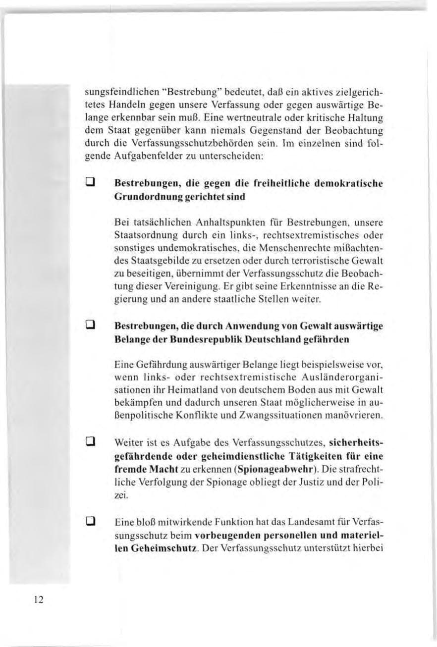 Seite 14 des Verfassungsschutzbericht 1997 Baden-Württemberg