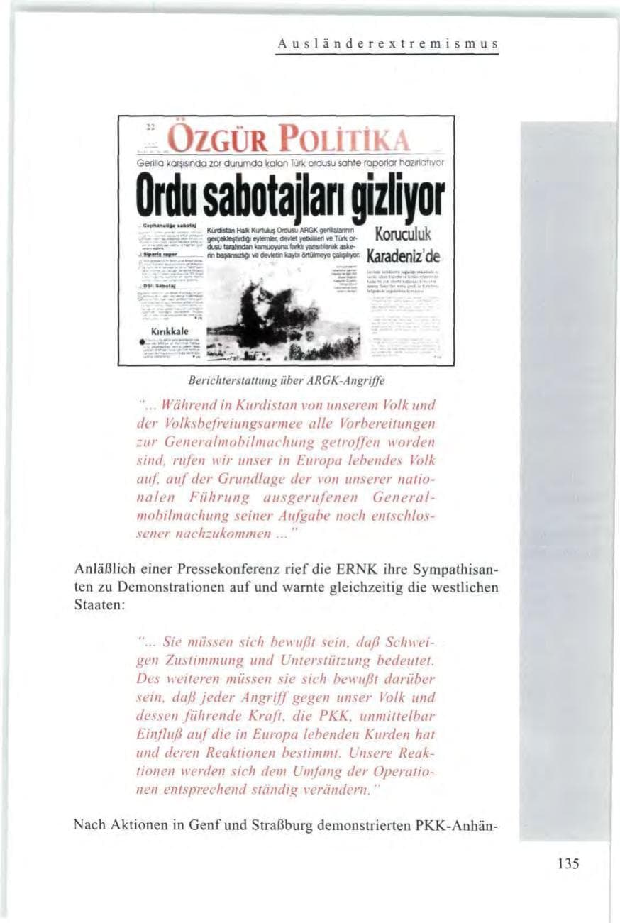 Seite 137 des Verfassungsschutzbericht 1997 Baden-Württemberg