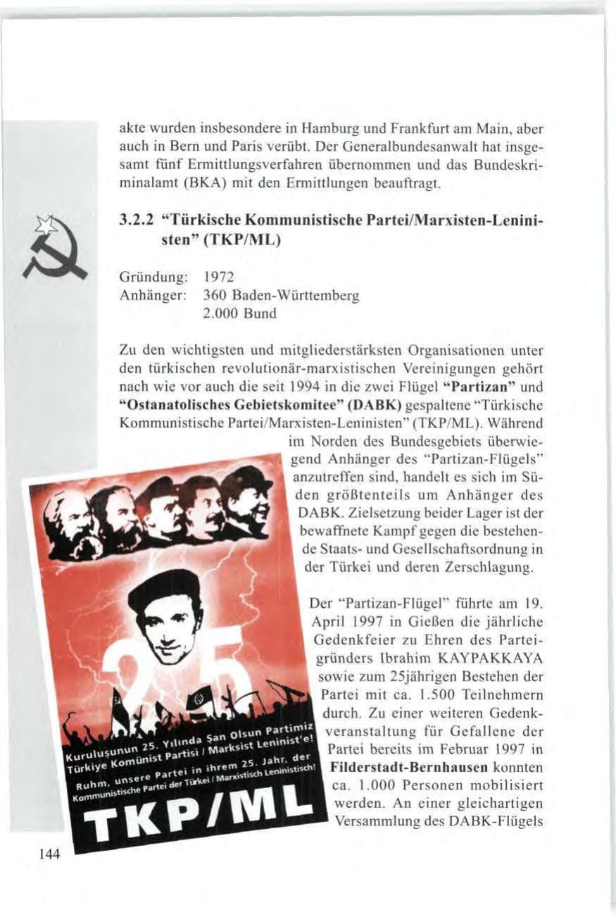 Seite 146 des Verfassungsschutzbericht 1997 Baden-Württemberg