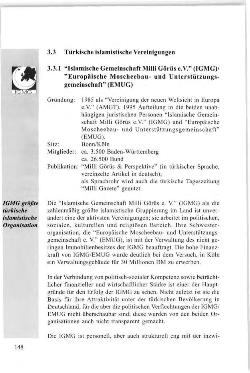 Seite 150 des Verfassungsschutzbericht 1997 Baden-Württemberg