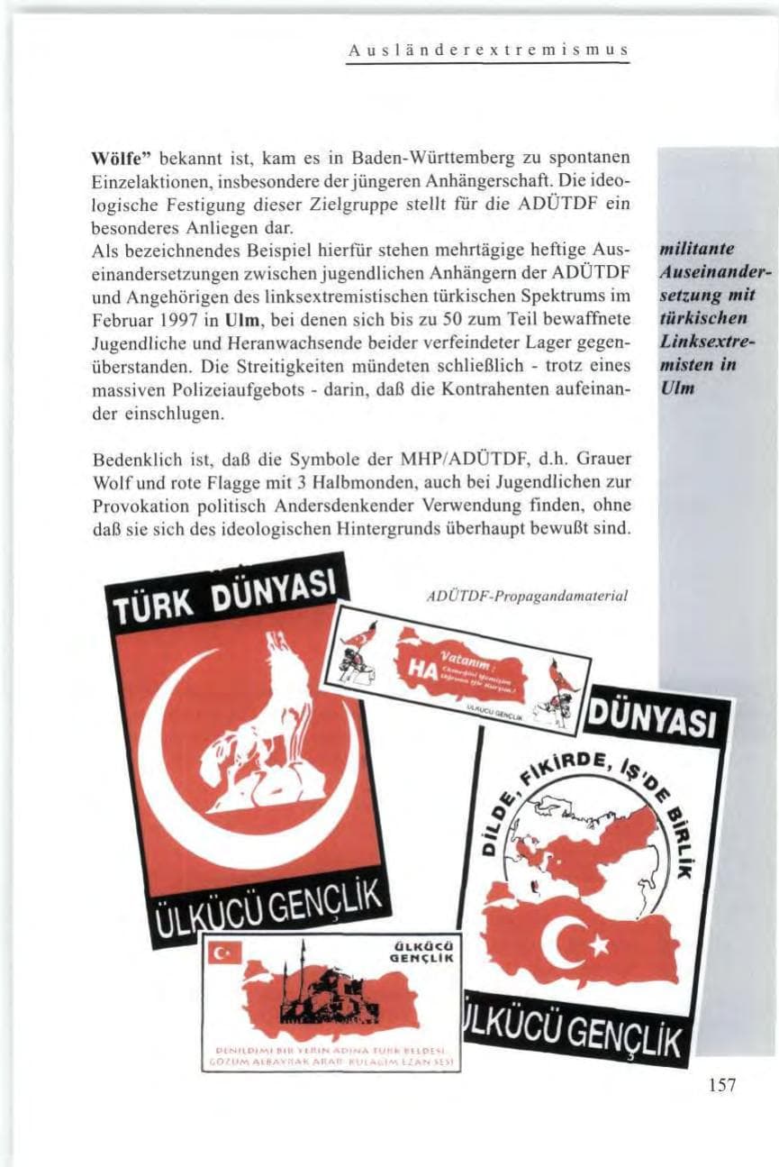 Seite 159 des Verfassungsschutzbericht 1997 Baden-Württemberg