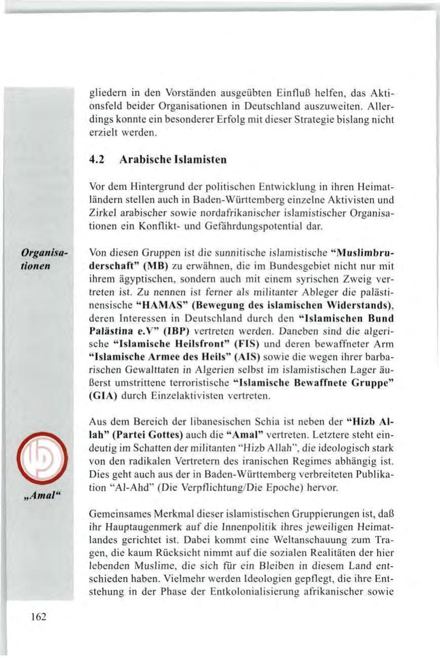 Seite 164 des Verfassungsschutzbericht 1997 Baden-Württemberg