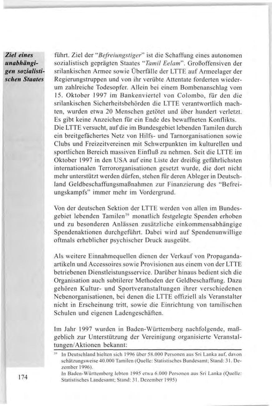 Seite 176 des Verfassungsschutzbericht 1997 Baden-Württemberg