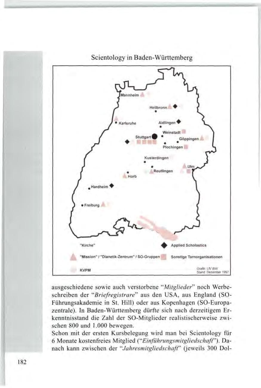 Seite 184 des Verfassungsschutzbericht 1997 Baden-Württemberg