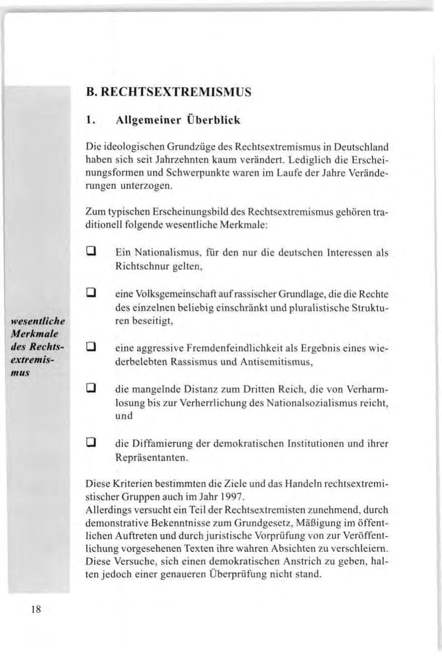 Seite 20 des Verfassungsschutzbericht 1997 Baden-Württemberg