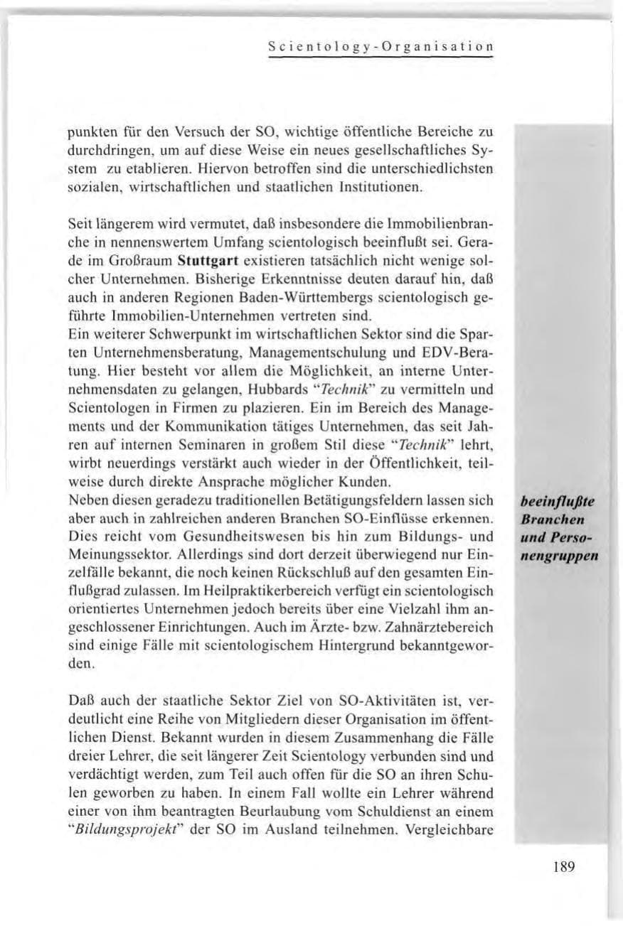 Seite 191 des Verfassungsschutzbericht 1997 Baden-Württemberg