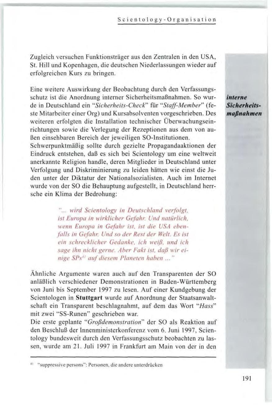 Seite 193 des Verfassungsschutzbericht 1997 Baden-Württemberg