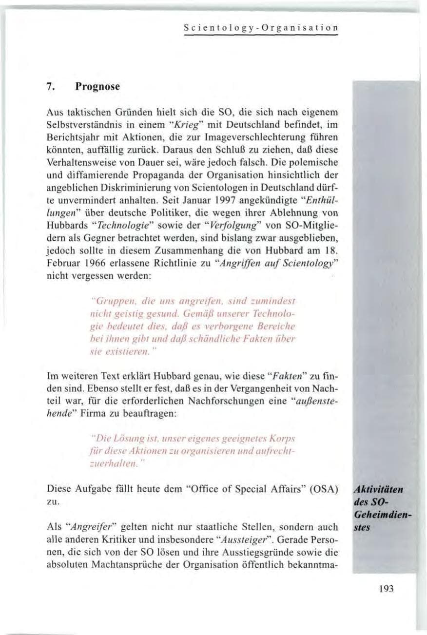 Seite 195 des Verfassungsschutzbericht 1997 Baden-Württemberg